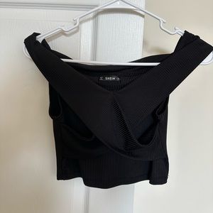 SHEIN off the shoulder cross top
